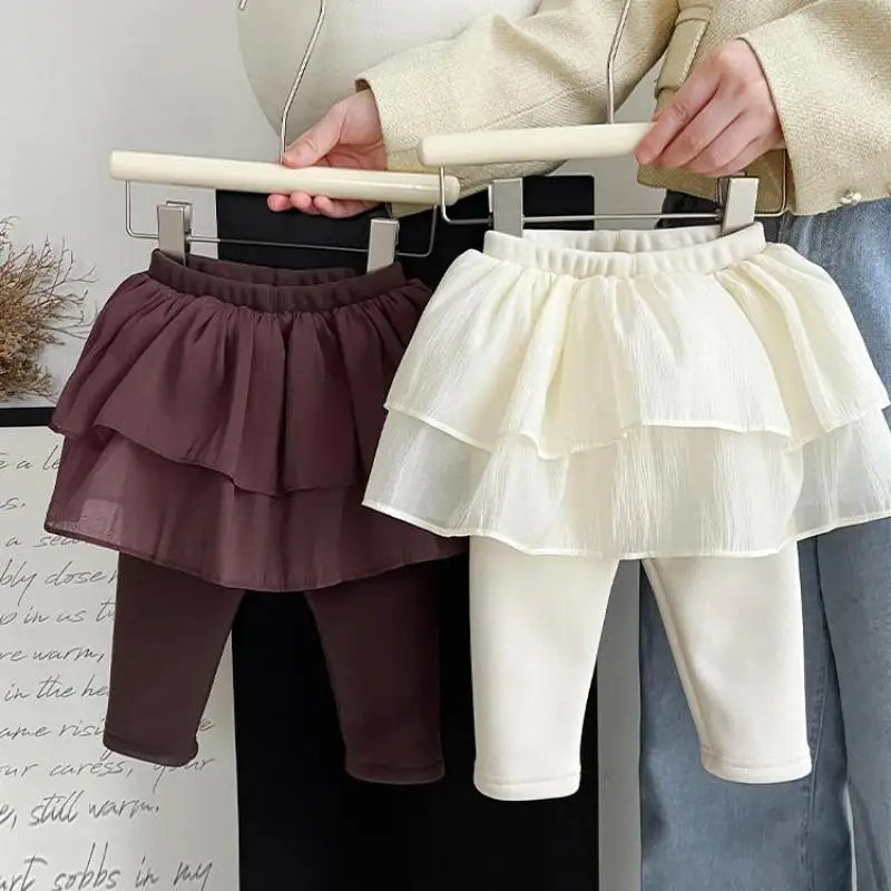 レギンスパンツ ベビーパンツ ティアードケーキスカートドッキングレギンスパンツ スカッツ【mh0008045】