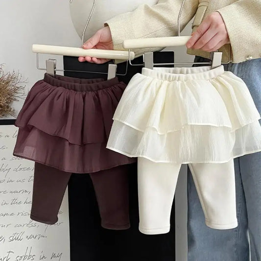 レギンスパンツ ベビーパンツ ティアードケーキスカートドッキングレギンスパンツ スカッツ【mh0008045】