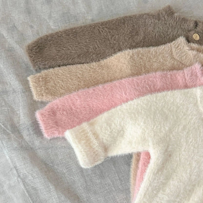 長袖ジャンプスーツ ベビージャンプスーツ+帽子 ぬいぐるみ着ぐるみ足つき長袖ボディーツ+くま耳ボンネットセット【mh0008068】