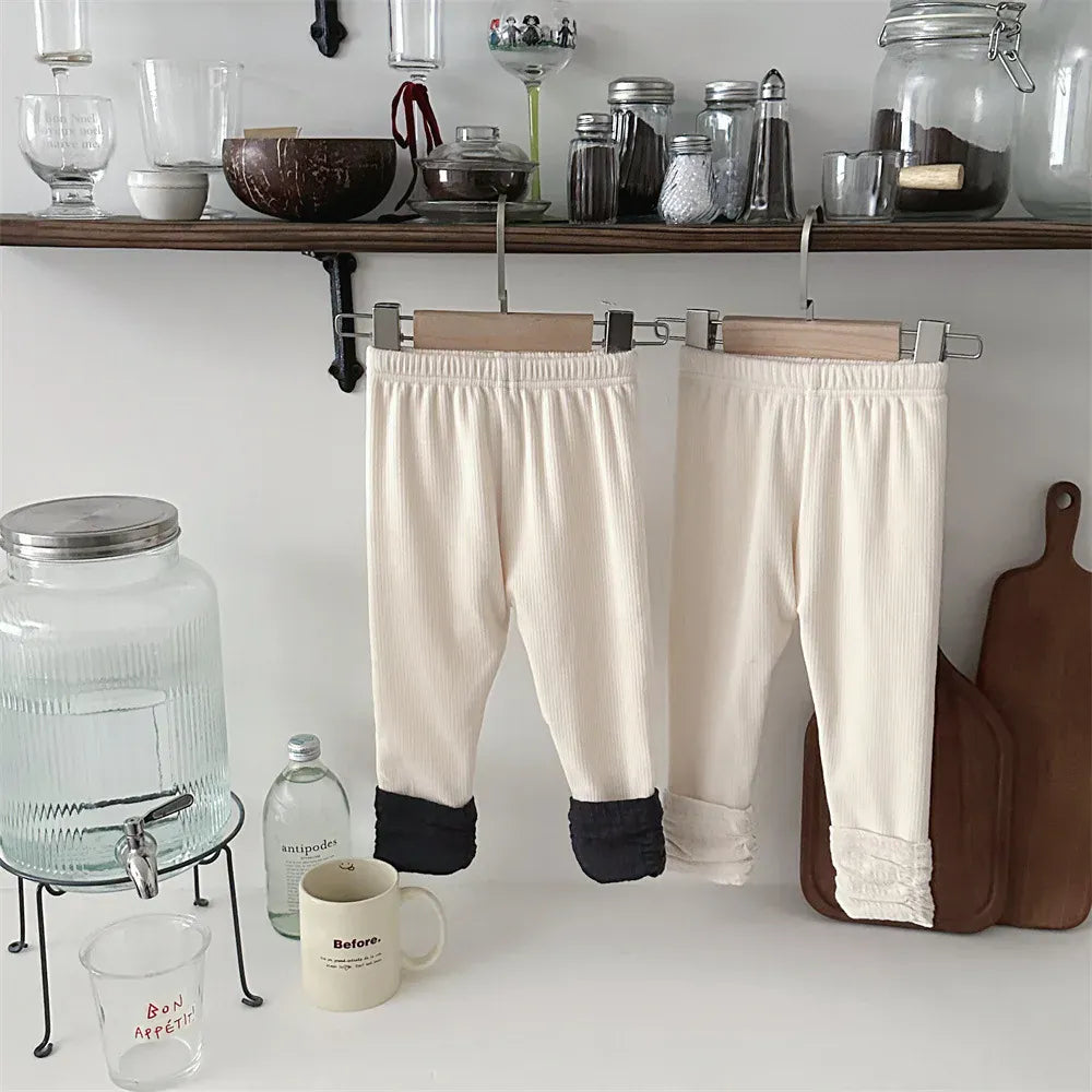 レギンスパンツ ベビーパンツ くしゅくしゅレッグウォーマードッキング裏フリース厚手レギンスパンツ【mh0008089】