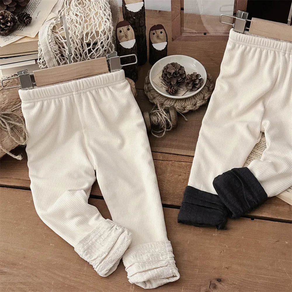 レギンスパンツ ベビーパンツ くしゅくしゅレッグウォーマードッキング裏フリース厚手レギンスパンツ【mh0008089】