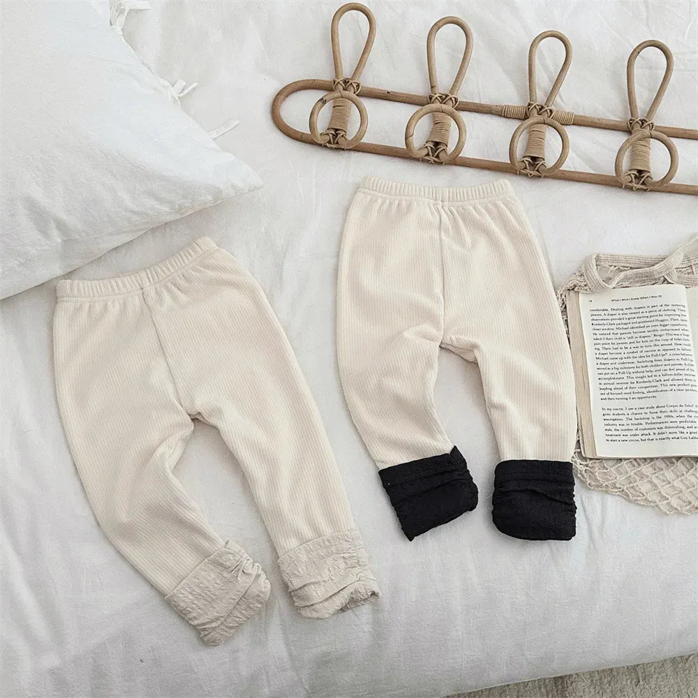 レギンスパンツ ベビーパンツ くしゅくしゅレッグウォーマードッキング裏フリース厚手レギンスパンツ【mh0008089】