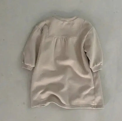 長袖ワンピース キッズワンピース レターロゴプリントスウェット長袖ロングトレーナーワンピース【mh0008097】