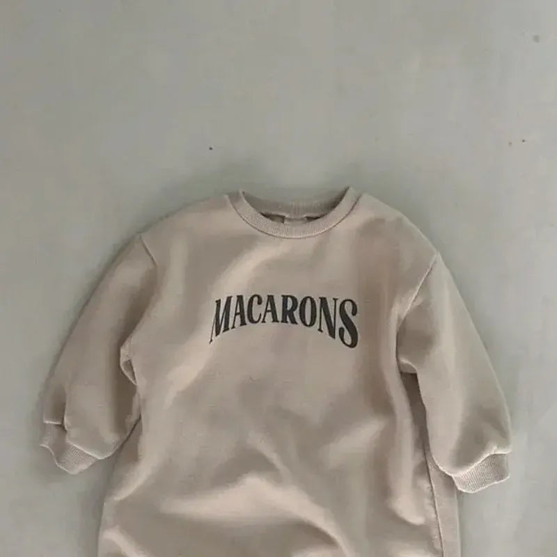 長袖ワンピース キッズワンピース レターロゴプリントスウェット長袖ロングトレーナーワンピース【mh0008097】