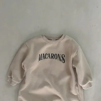 長袖ワンピース キッズワンピース レターロゴプリントスウェット長袖ロングトレーナーワンピース【mh0008097】