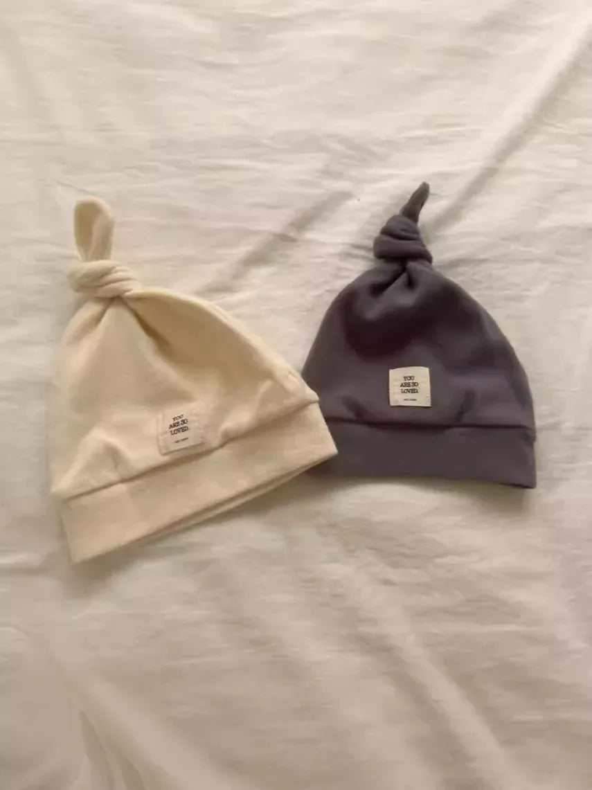 長袖ロンパース ベビーロンパース帽子セット ボーダー長袖ジャンプスーツ+ニットキャップ【mh0008123】