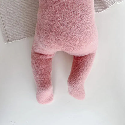 長袖ジャンプスーツ ベビージャンプスーツ+帽子 ぬいぐるみ着ぐるみ足つき長袖ボディーツ+くま耳ボンネットセット【mh0008162】