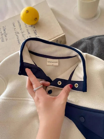 トレーナー・フーディ キッズトップス スタンドカラーフリースプルオーバー【mh0008183】