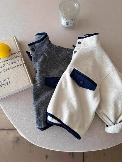 トレーナー・フーディ キッズトップス スタンドカラーフリースプルオーバー【mh0008183】