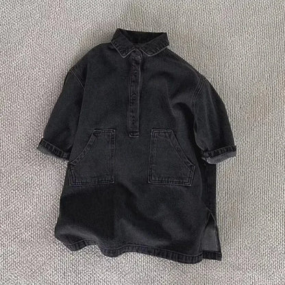 長袖ワンピース キッズワンピース コーデュロイ長袖シャツワンピース【mh0008208】