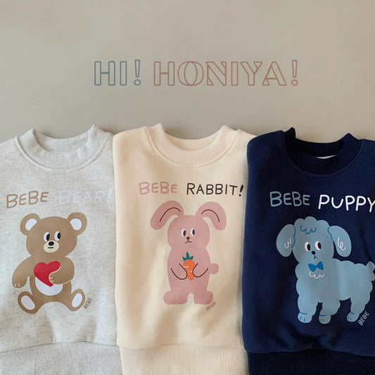 トレーナー・フーディ キッズトップス 犬ドッグパピープリント長袖スウェットシャツ【mh0008217】