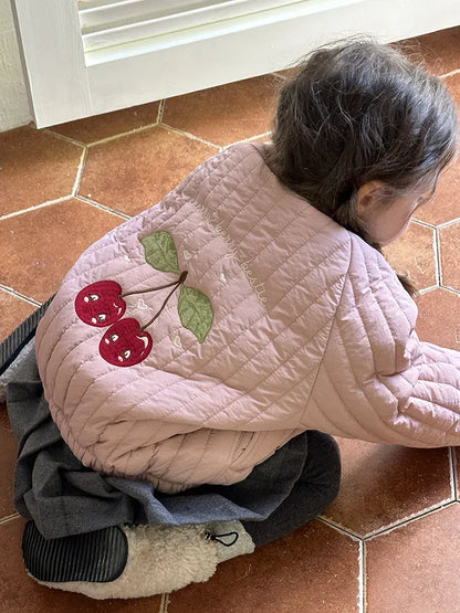 ショートコート・ジャケット・ジャンパー キッズアウター バック刺繍キルティングパデッドブルゾンジャケット【mh0008226】