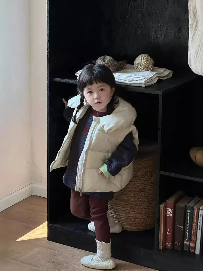 ベスト キッズベスト バック刺繍襟付きアウターベスト【mh0008228】