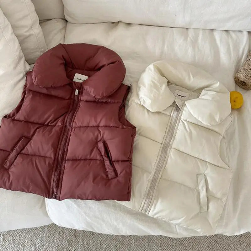 ベスト キッズベスト バック刺繍襟付きアウターベスト【mh0008228】