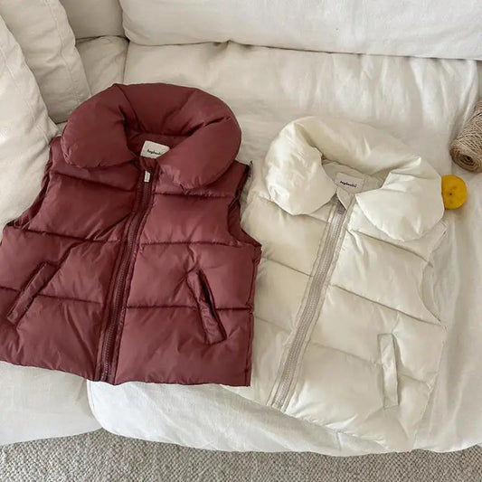 ベスト キッズベスト バック刺繍襟付きアウターベスト【mh0008228】