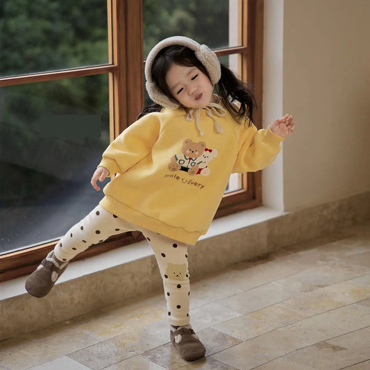 トレーナー・フーディ キッズトップス ベアくま/バニーうさぎプリント裏フリース長袖スウェットシャツ【mh0008230】