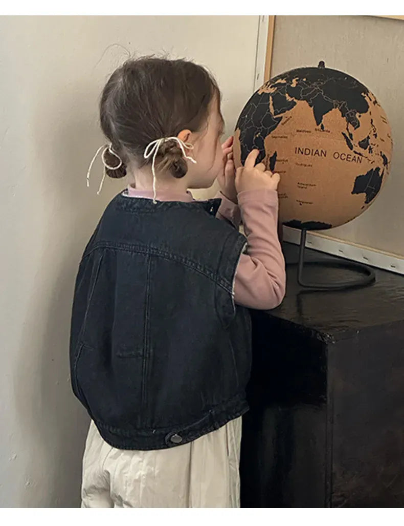 ベスト キッズベスト 裏ボアフリースデニムベスト【mh0008246】