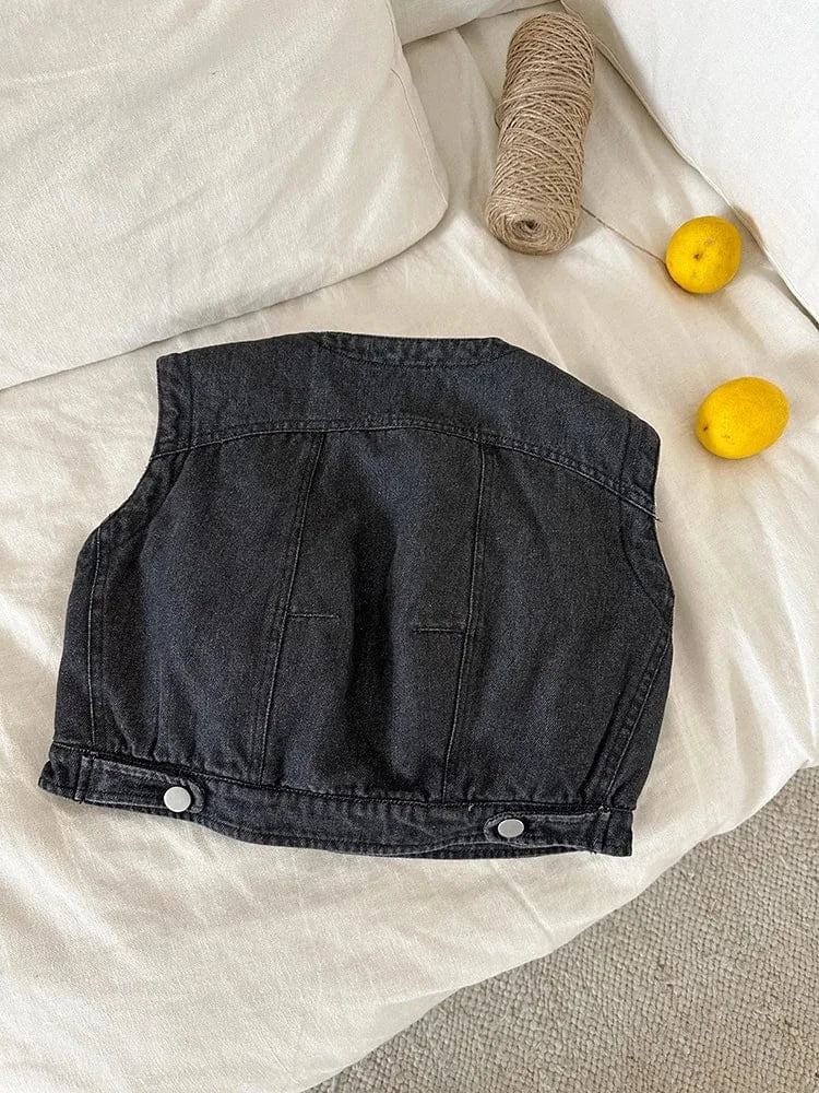 ベスト キッズベスト 裏ボアフリースデニムベスト【mh0008246】