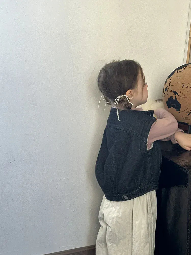 ベスト キッズベスト 裏ボアフリースデニムベスト【mh0008246】