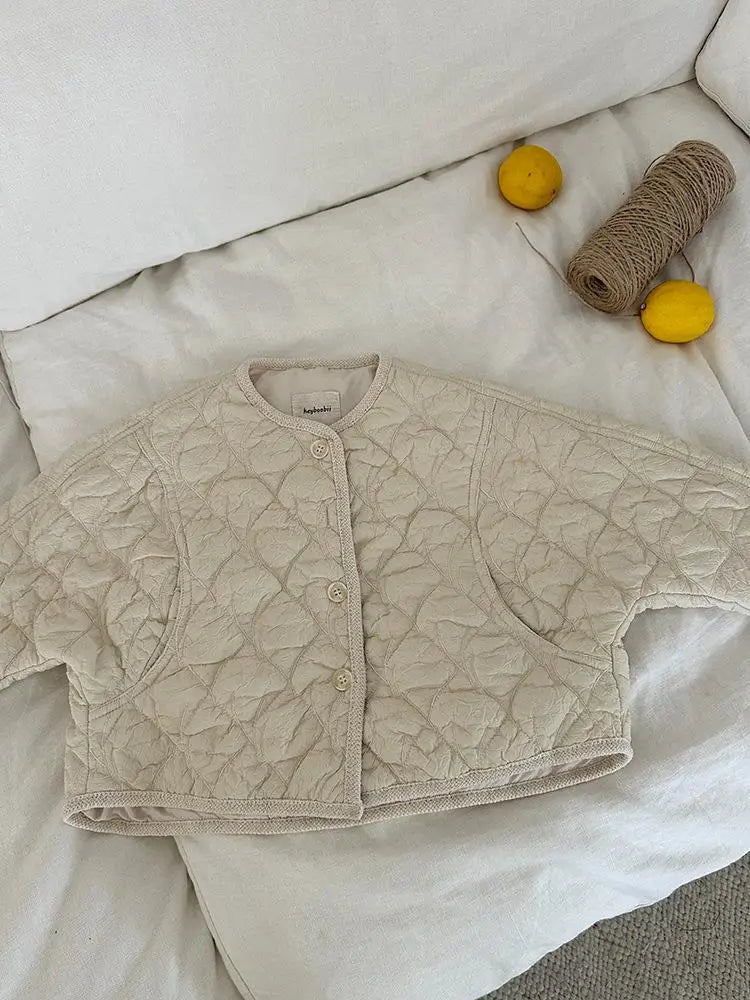 ショートコート・ジャケット・ジャンパー キッズアウター 刺繍キルティングパデッドコートジャケット【mh0008247】