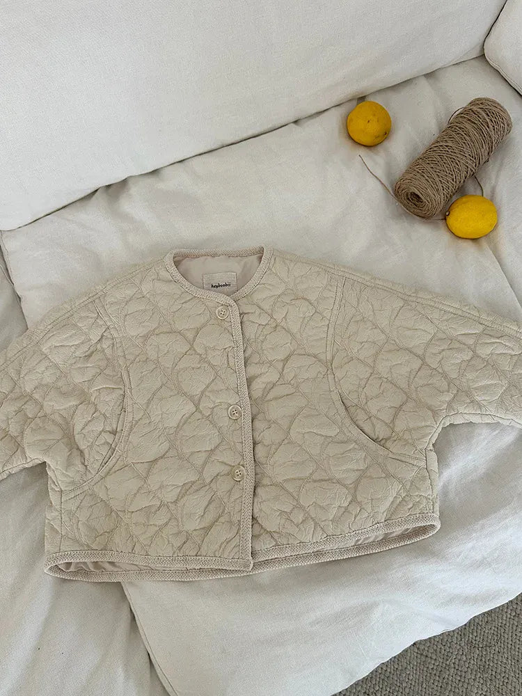 ショートコート・ジャケット・ジャンパー キッズアウター 刺繍キルティングパデッドコートジャケット【mh0008247】