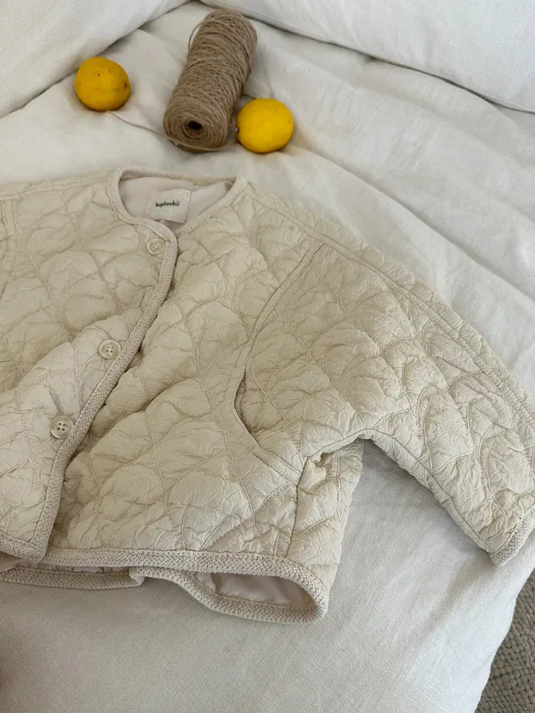 ショートコート・ジャケット・ジャンパー キッズアウター 刺繍キルティングパデッドコートジャケット【mh0008247】