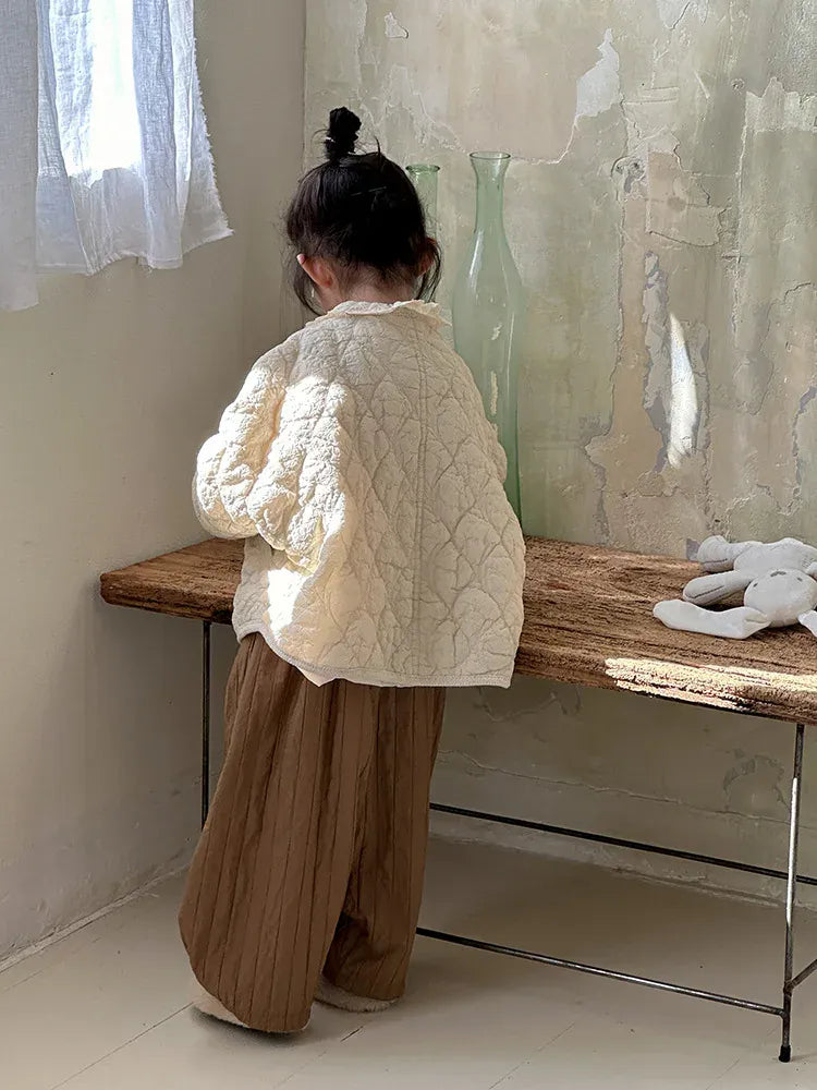 ショートコート・ジャケット・ジャンパー キッズアウター 刺繍キルティングパデッドコートジャケット【mh0008247】