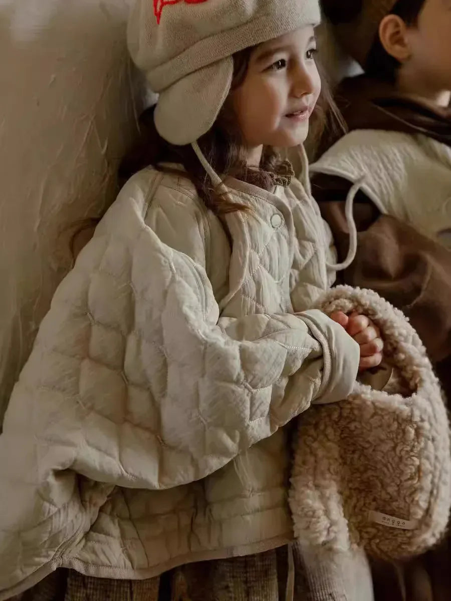 ショートコート・ジャケット・ジャンパー キッズアウター 刺繍キルティングパデッドコートジャケット【mh0008247】