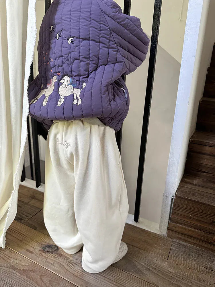 ロングパンツ・スウェットパンツ キッズパンツ バック刺繍裏フリースロングスウェットパンツ【mh0008252】