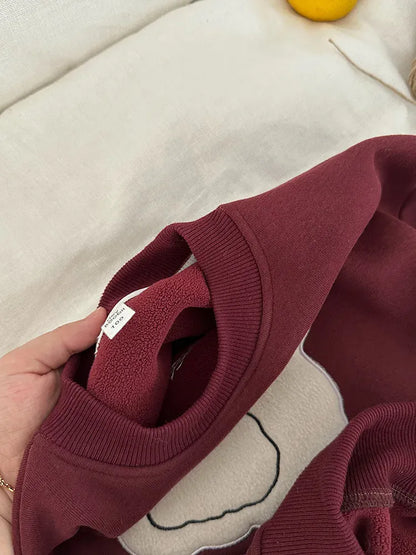 トレーナー・フーディ キッズトップス ベアくまアニマルエンボス裏フリース長袖スウェットトレーナー【mh0008300】