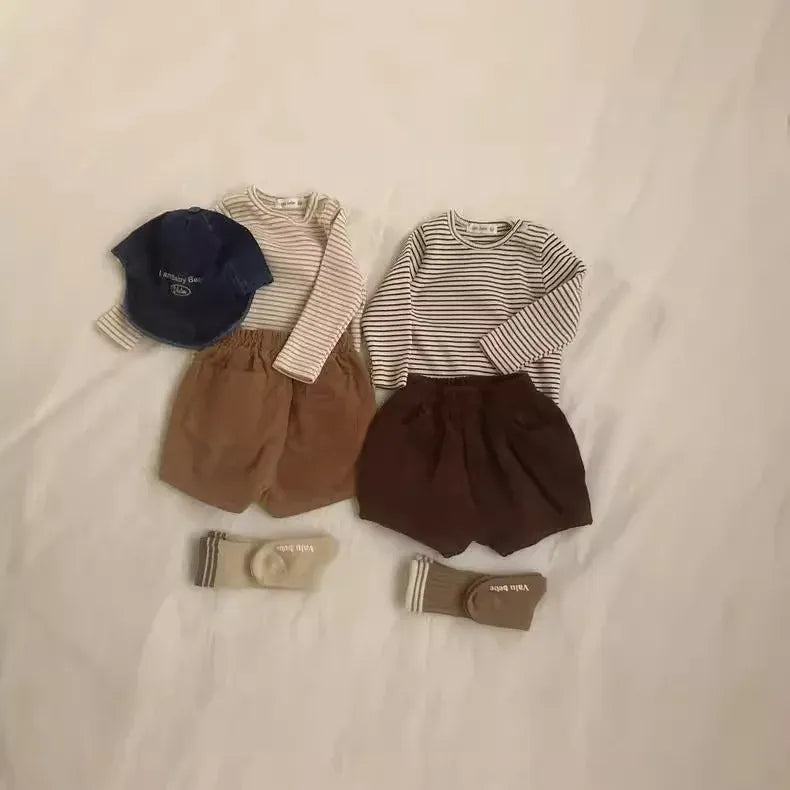 ハーフパンツ・ショートパンツ ベビーパンツ コーデュロイシンプルショートパンツ【mh0008333】