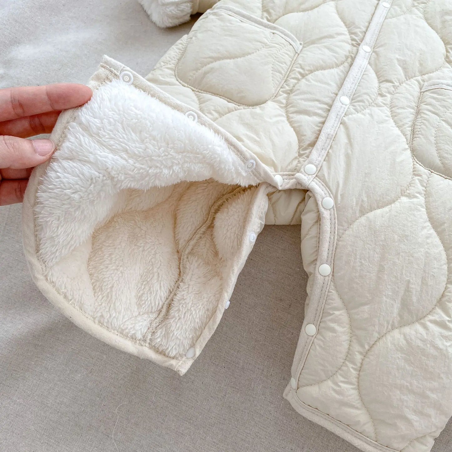 アウタージャンプスーツ ベビーアウタージャンプスーツ/キッズアウター キルティング裏ボアフリースジャケット/ロンパース リンクコーデ 兄弟姉妹 お揃いコーデ【mh0008366】