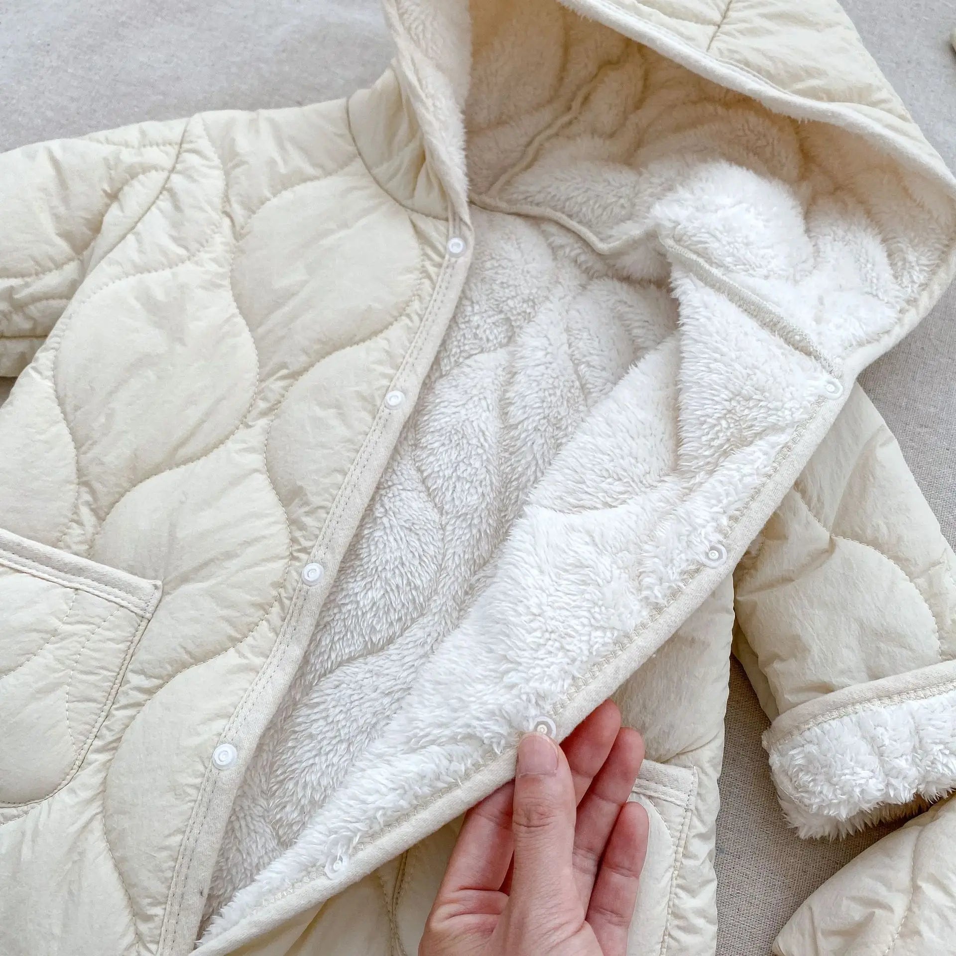 アウタージャンプスーツ ベビーアウタージャンプスーツ/キッズアウター キルティング裏ボアフリースジャケット/ロンパース リンクコーデ 兄弟姉妹 お揃いコーデ【mh0008366】