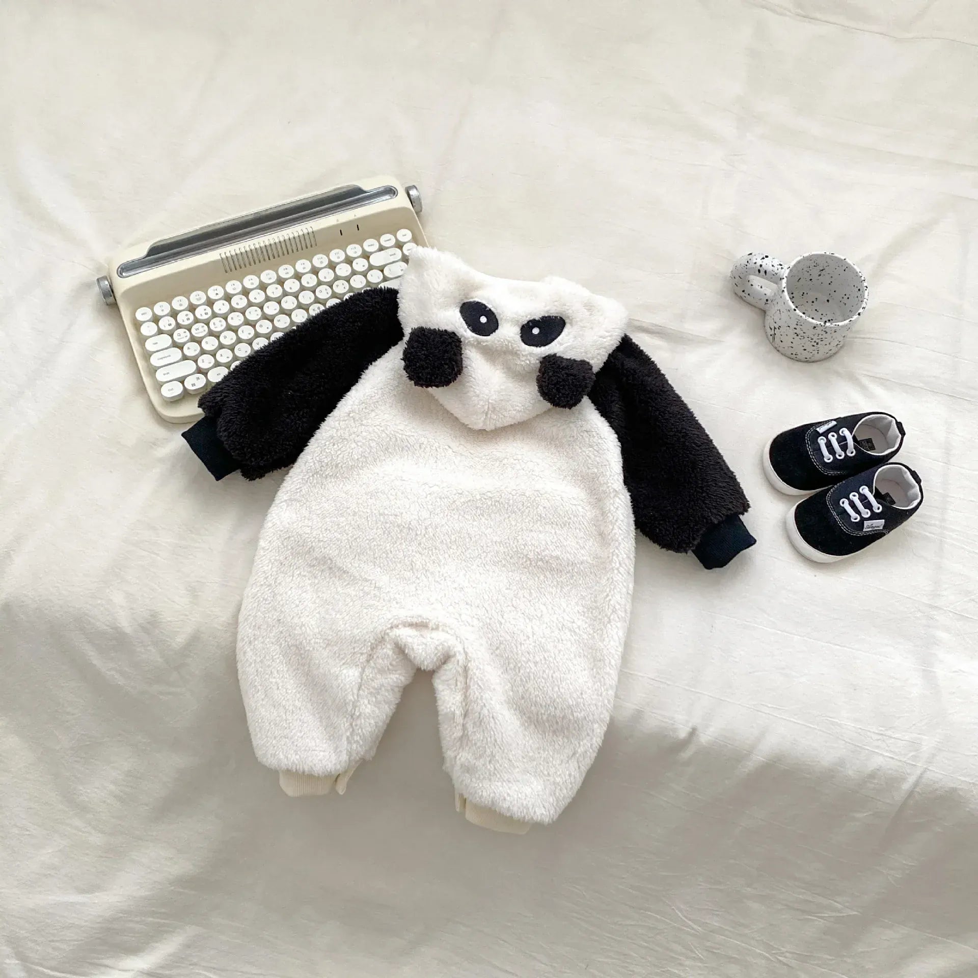 アウタージャンプスーツ ベビージャンプスーツ パンダフーディジップアップ長袖ロンパース【mh0008367】