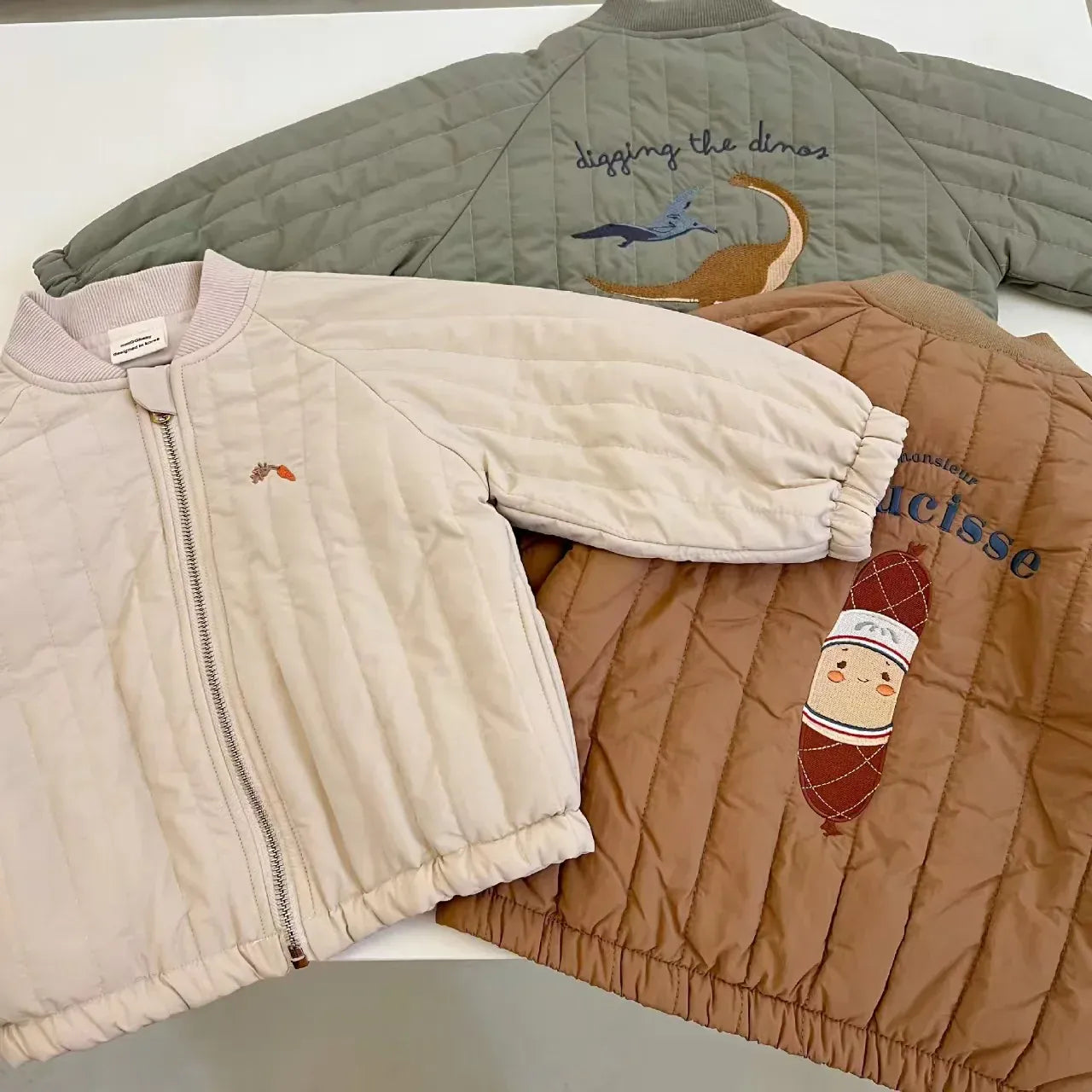 ショートコート・ジャケット・ジャンパー ベビーキッズアウター バック刺繍キルティングブルゾンジャケット【mh0008375】