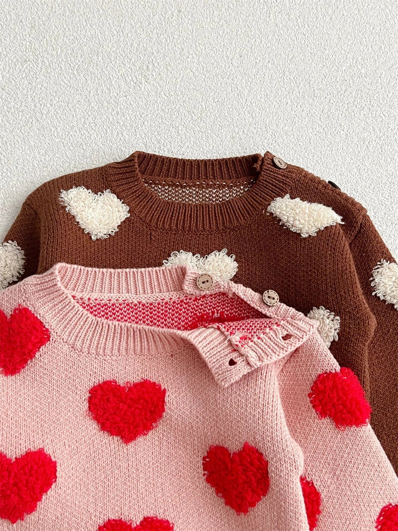 ニット・セーター ベビートップス ハート柄ニット長袖セーター【mh0008383】