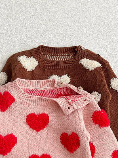 ニット・セーター ベビートップス ハート柄ニット長袖セーター【mh0008383】