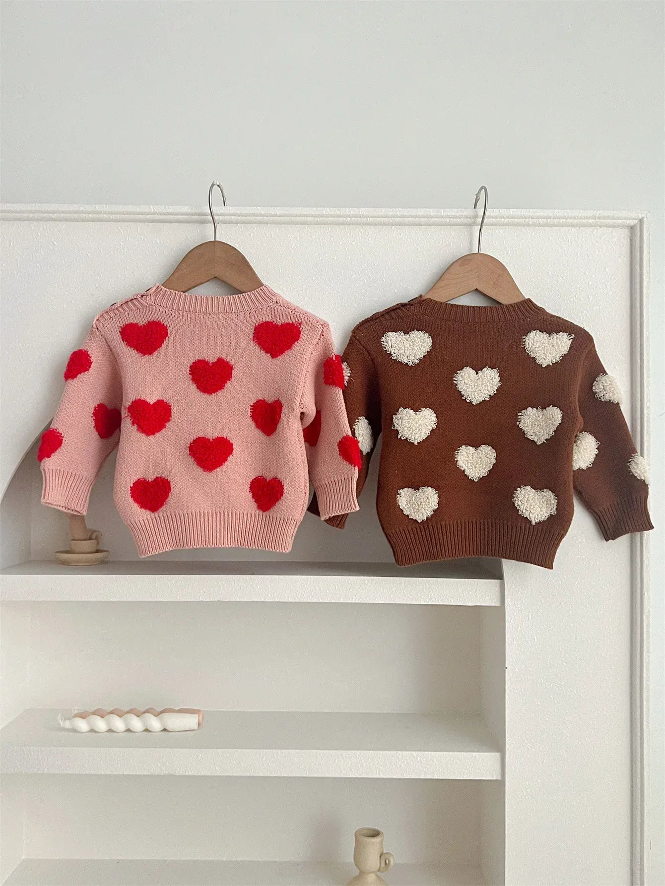 ニット・セーター ベビートップス ハート柄ニット長袖セーター【mh0008383】