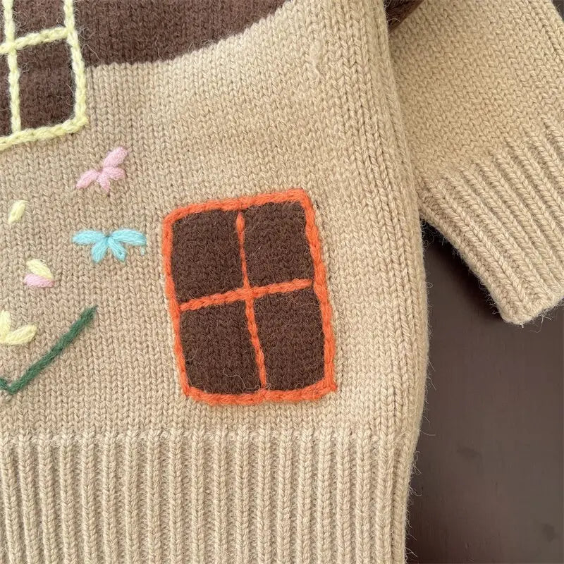 ニット・セーター キッズトップス ニット刺繍セーター【mh0008445】