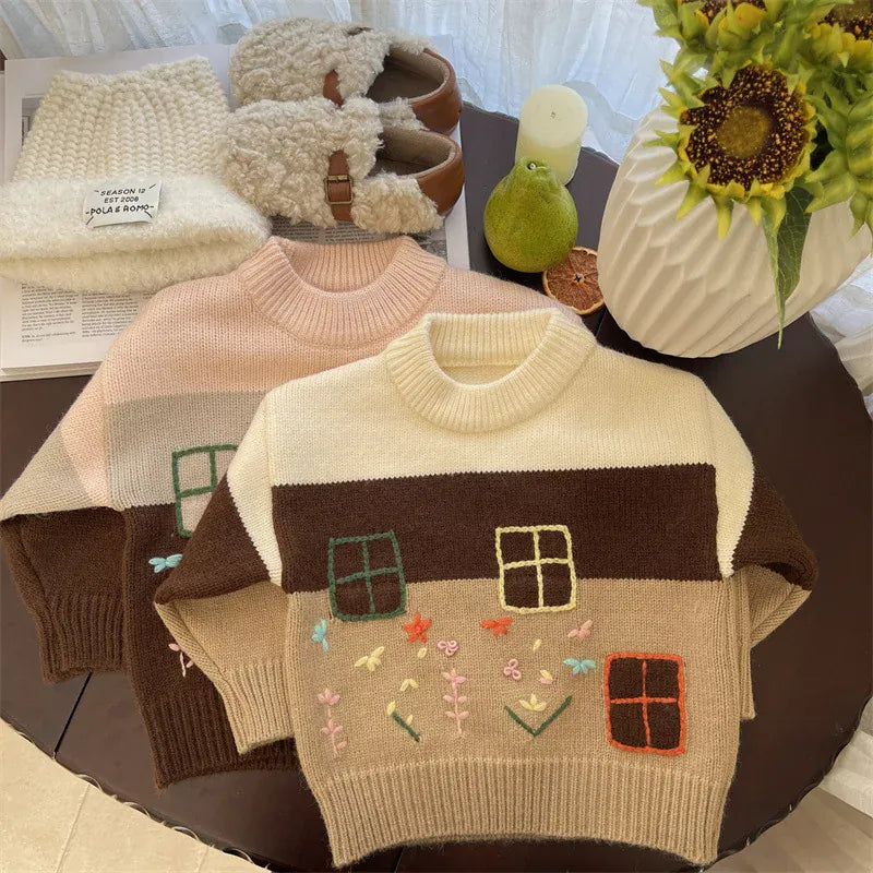 ニット・セーター キッズトップス ニット刺繍セーター【mh0008445】