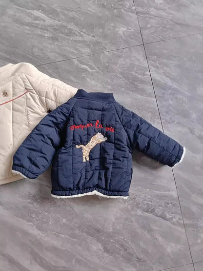 ショートコート・ジャケット・ジャンパー キッズアウター バック刺繍キルティングブルゾンジャケット【mh0008446】