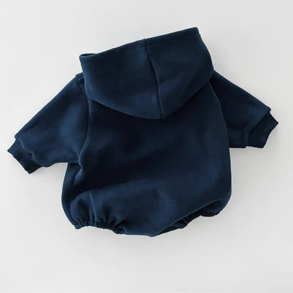 長袖ロンパース ベビーロンパース レターロゴプリントフーディ長袖ボディスーツ【mh0008479】