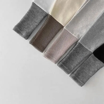 レギンスパンツ ベビーキッズパンツ 裏ボアフリース切り替えパッチワークシンプルレギンスパンツ【mh0008490】