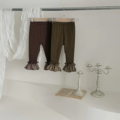 レギンスパンツ ベビーパンツ ボリューム裾フリルロングピエロレギンスパンツ【mh0008495】