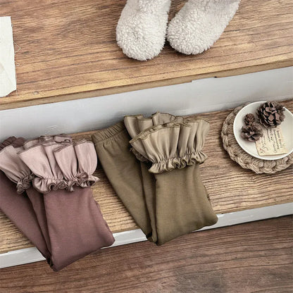 レギンスパンツ ベビーパンツ ボリューム裾フリルロングピエロレギンスパンツ【mh0008495】