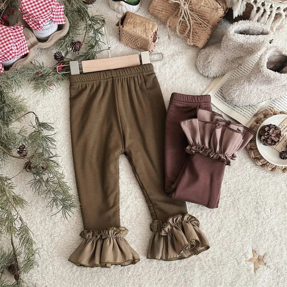 レギンスパンツ ベビーパンツ ボリューム裾フリルロングピエロレギンスパンツ【mh0008495】