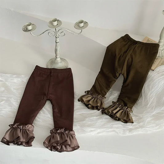 レギンスパンツ ベビーパンツ ボリューム裾フリルロングピエロレギンスパンツ【mh0008495】