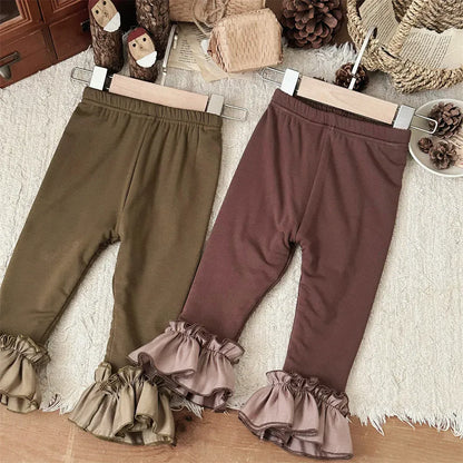 レギンスパンツ ベビーパンツ ボリューム裾フリルロングピエロレギンスパンツ【mh0008495】