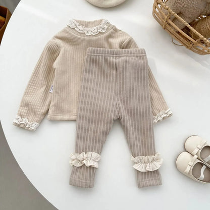 レギンスパンツ ベビーパンツ フリル裏フリースリブレギンスパンツ【mh0008496】