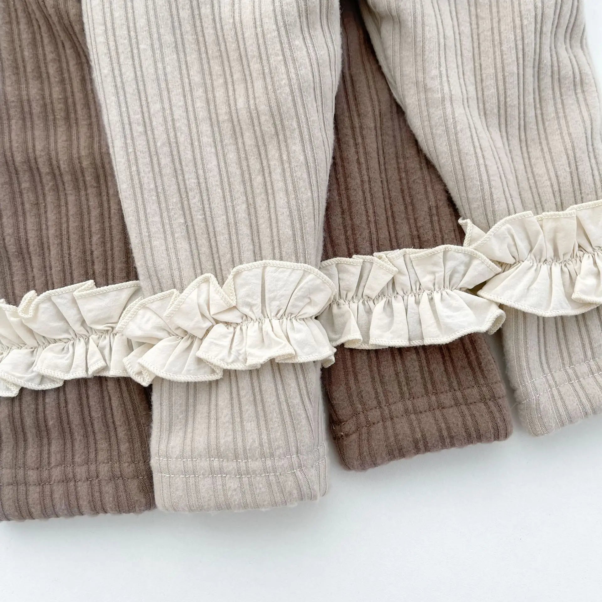 レギンスパンツ ベビーパンツ フリル裏フリースリブレギンスパンツ【mh0008496】